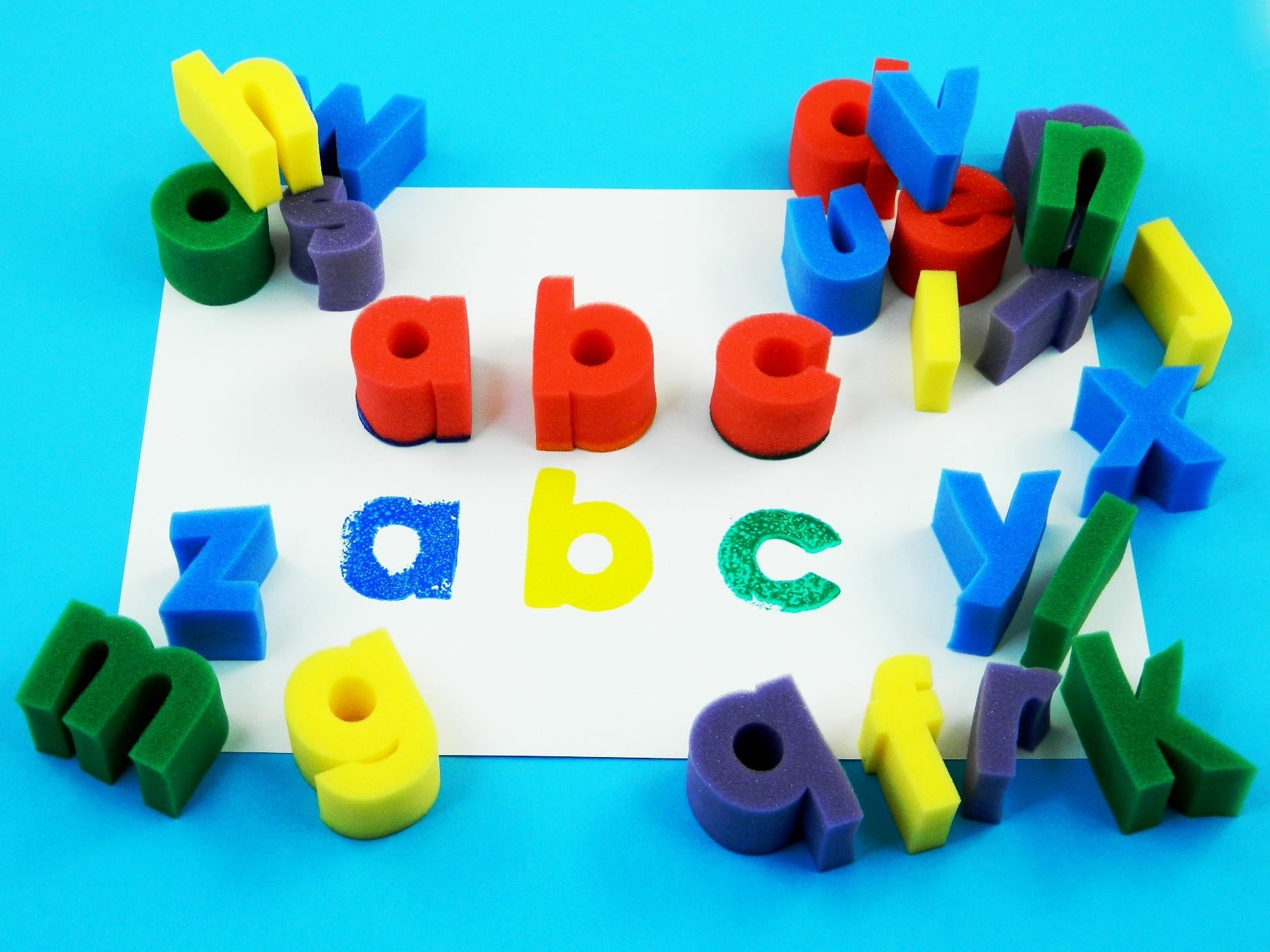 Lowercase alphabet sponges – Learning and Exploring Through Play